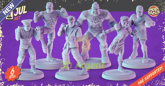 Street Fighter Miniatures – Ryu Chun-Li Guile Sagat Zangief Balrog 32 mm Resin Figures All Figures Toys &
