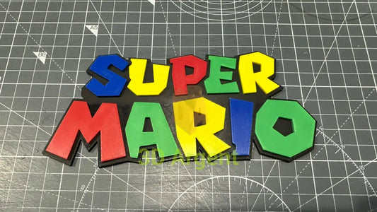 Super Mario - 3D Printed Sign Stand Retro Video Games & Consoles:Video Game Merchandise
