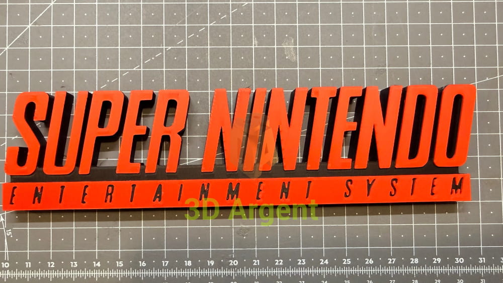 Super Nintendo Logo Sign Stand 3D Printed Multi Colour Retro Gaming Display Decor Video Games & Consoles:Video Game