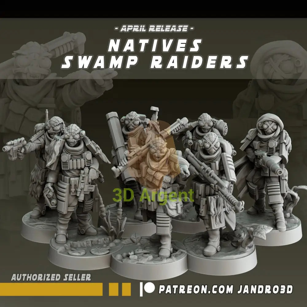 Swamp Raiders and Riders Star Wars Legion compatible 3D Printed Resin Miniatures Swamp Raiders x7 Toys & Games:Wargames
