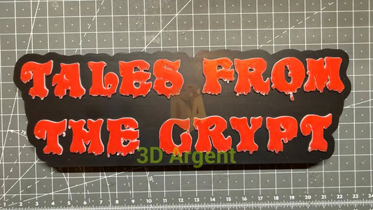 Tales from the Crypt Logo Sign Stand 3D Printed Multi Colour Horror Display Decor Video Games & Consoles:Video Game