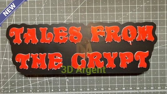 Tales from the Crypt Logo Sign Stand 3D Printed Multi Colour Horror Display Decor Video Games & Consoles:Video Game