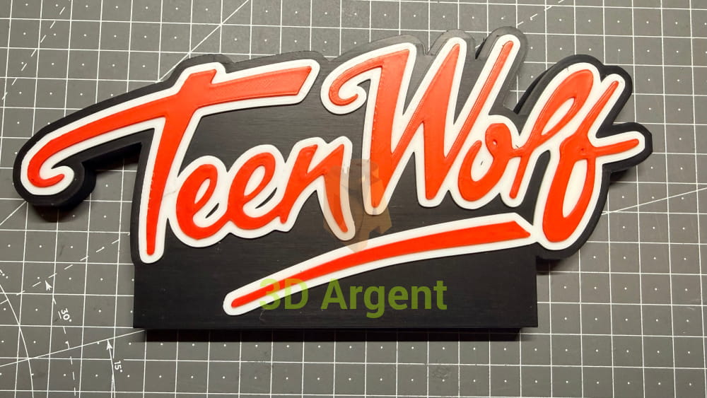 Teen Wolf Logo Sign Stand 3D Printed Multi Colour Retro TV Display Decor - Video Games & Consoles:Video Game Merchandise