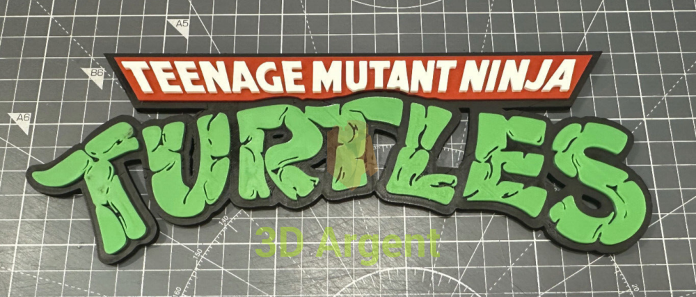 Teenage Mutant Ninja Turtles Sign TMNT - 3D Printed Sign Stand Collectables:Science Fiction Collectables:Other Science