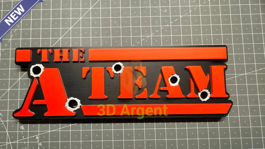 The A Team Logo Sign Stand 3D Printed Multi Colour Retro TV Display Decor - Video Games & Consoles:Video Game