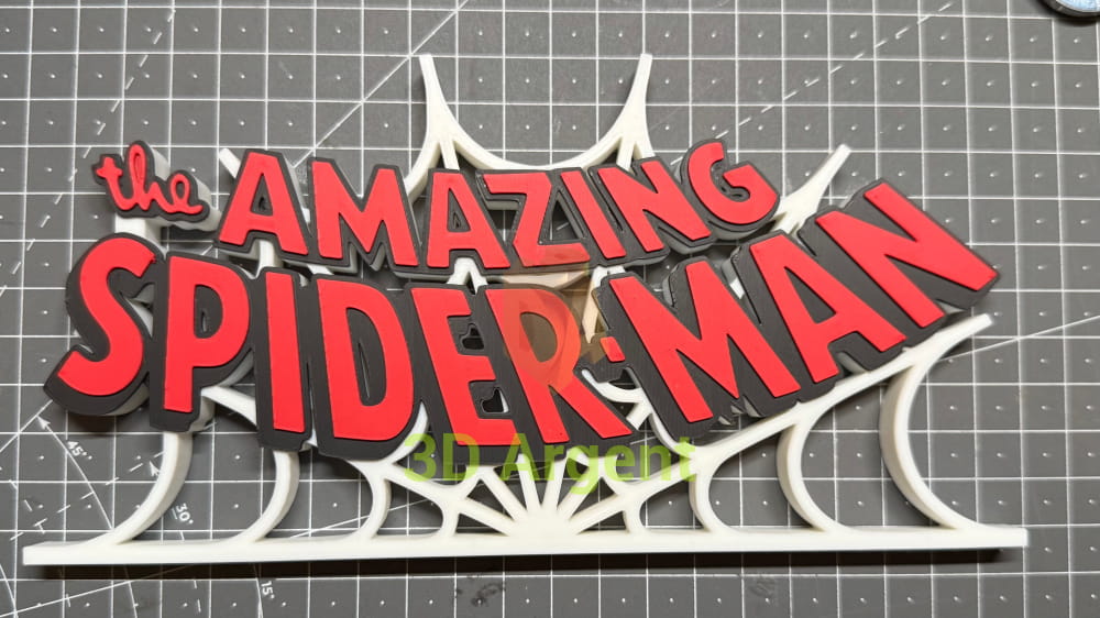 The Amazing Spiderman Web Logo - 3D Printed Sign Stand Collectables:Science Fiction Collectables:Other Science Fiction