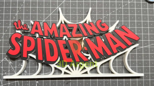 The Amazing Spiderman Web Logo - 3D Printed Sign Stand Collectables:Science Fiction Collectables:Other Science Fiction