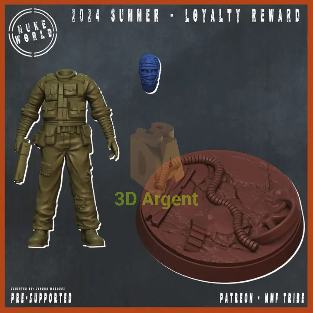 The Scorched Man Nuke world - tabletop wasteland Post-Apocalyptic sci-fi Miniature 3d printed resin Toys &