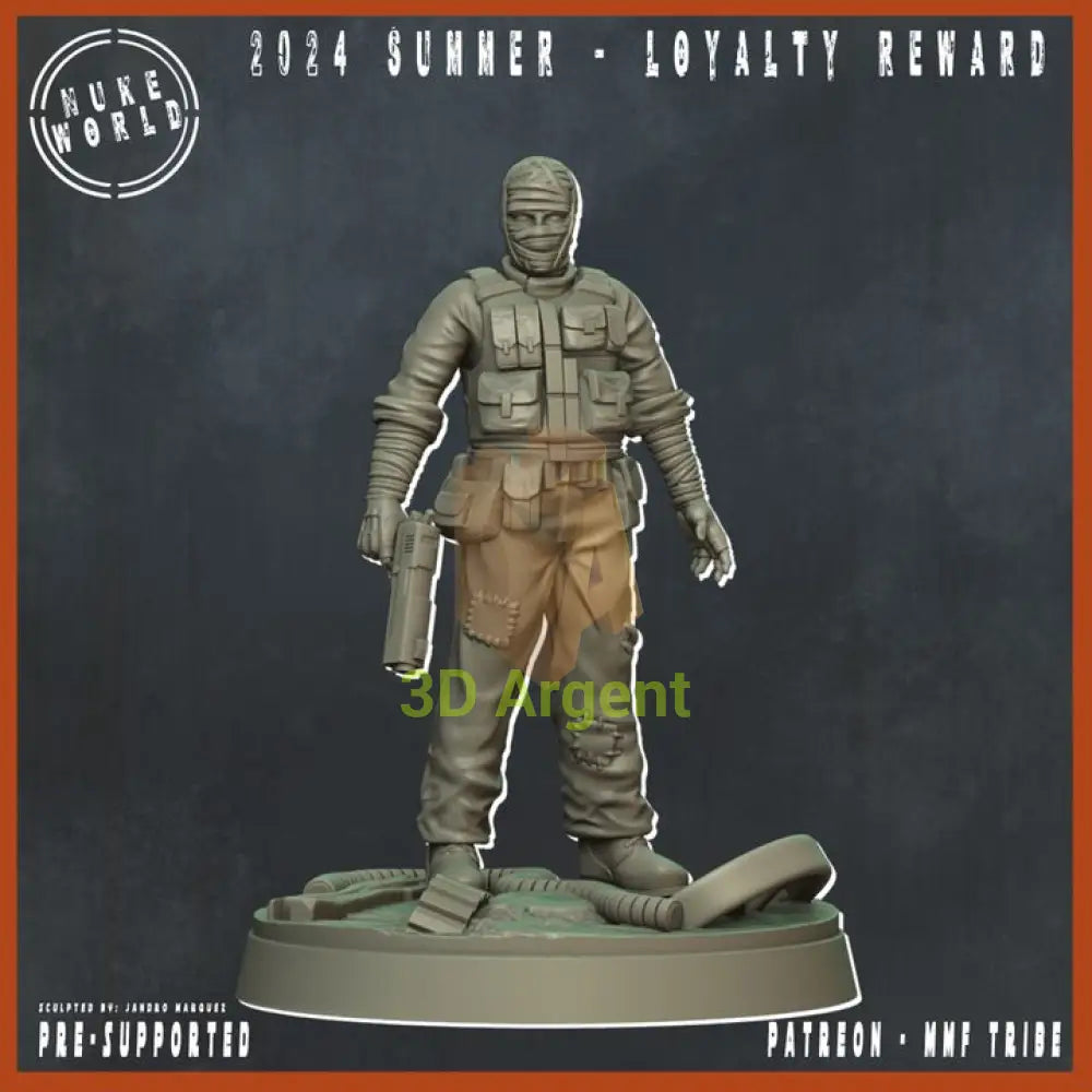 The Scorched Man Nuke world - tabletop wasteland Post-Apocalyptic sci-fi Miniature 3d printed resin Toys &