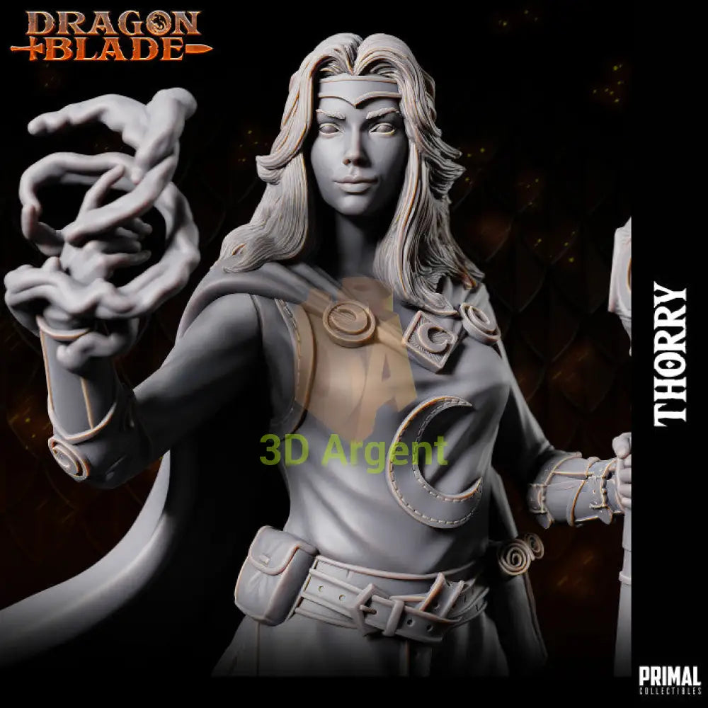 Thorry Female Wizard – Dragonblade – Primal Collectibles Resin Mini - Toys & Games:Wargames &