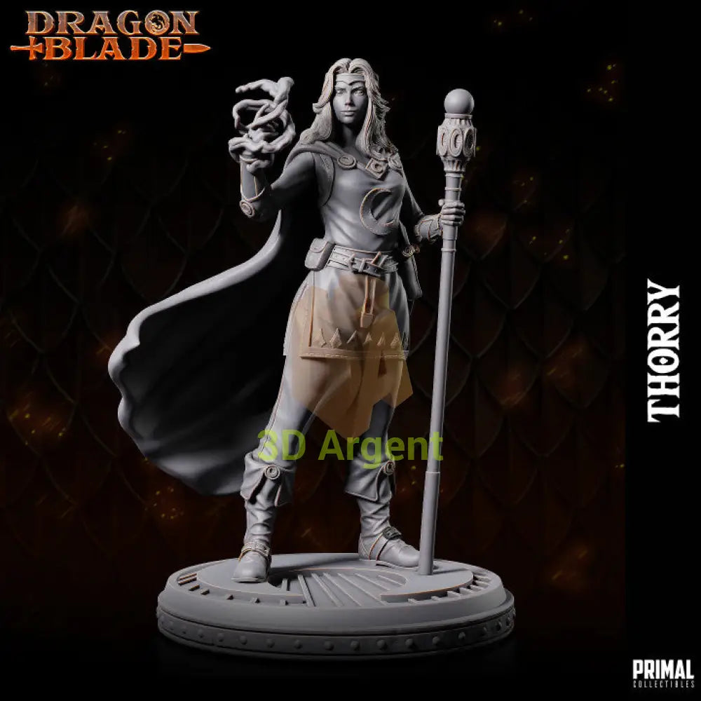 Thorry Female Wizard – Dragonblade – Primal Collectibles Resin Mini - Toys & Games:Wargames &