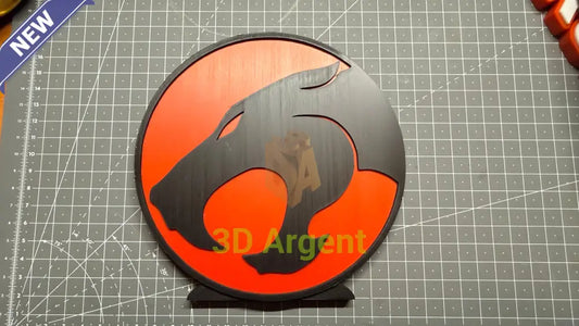 Thundercats Logo Sign Stand 3D Printed Multi Colour Retro Cartoon Display Decor - Video Games & Consoles:Video Game