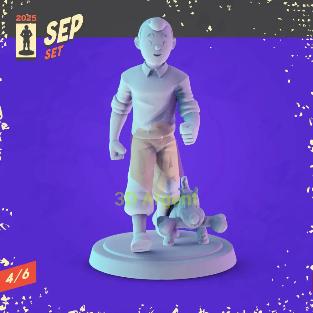 Tintin & Asterix Miniatures Set – 3D Printed 32mm Resin Figures RPG D&D Display 1 Tin Tin and Snowy Toys &