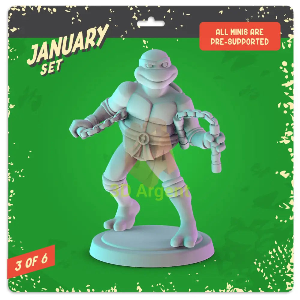 TMNT Heroes Figures compatible D&D DragonLance Miniatures Pop Minis - 6 Michelangelo - Toys & Games:Wargames &
