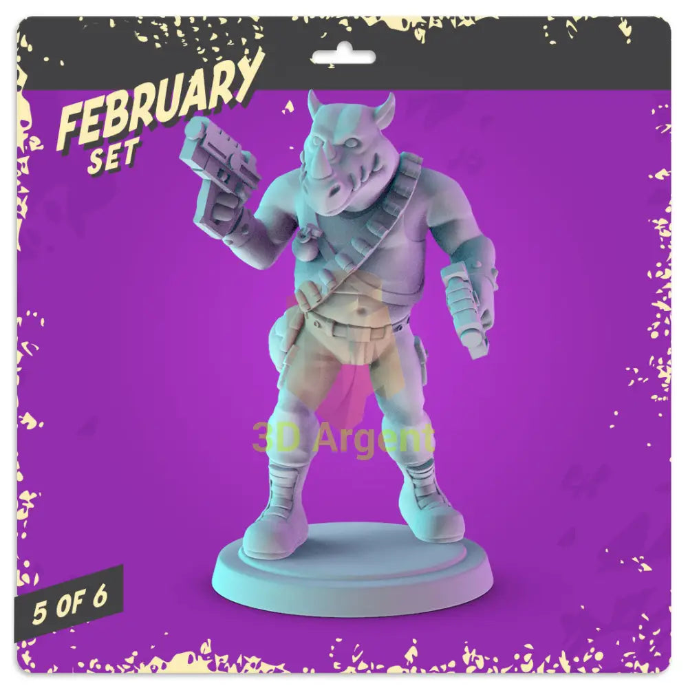 TMNT Villains Figures compatible D&D DragonLance Miniatures Pop Minis - 1 Rocksteady - Toys & Games:Wargames &