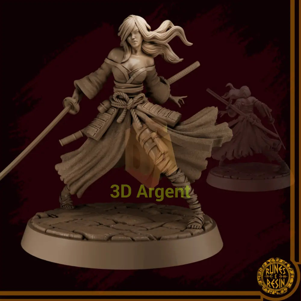 Tomoe Kurosaki - Samurai Shenanigans - Runes & Resin 75mm Miniature - Toys & Games:Wargames &