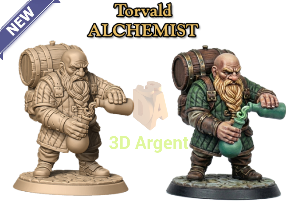 Torvald Alchemist – Dwarf Fantasy Resin Miniature Dwarves Kingdom - Resin Miniature