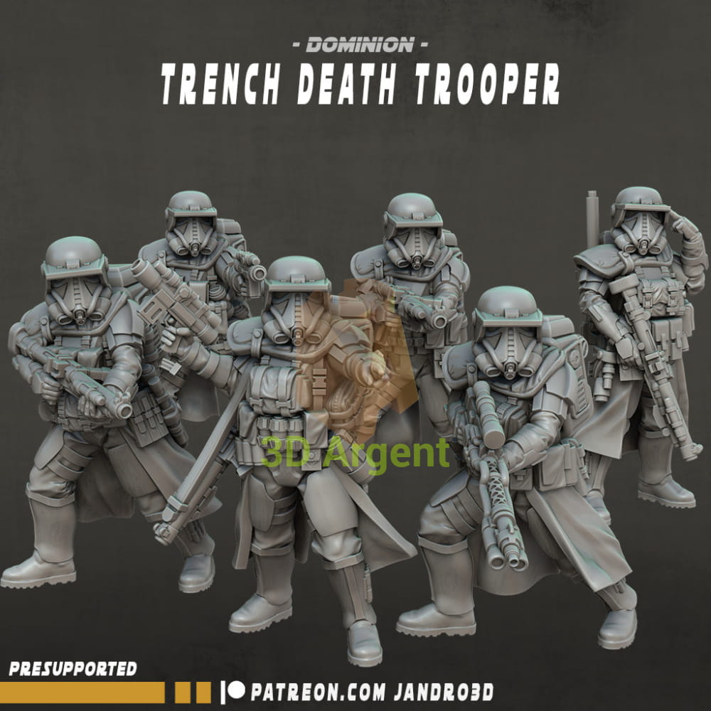 Trench Death Troopers 6 figures - Star Wars Legion compatible 3D Printed Resin Miniatures Toys & Games:Wargames &