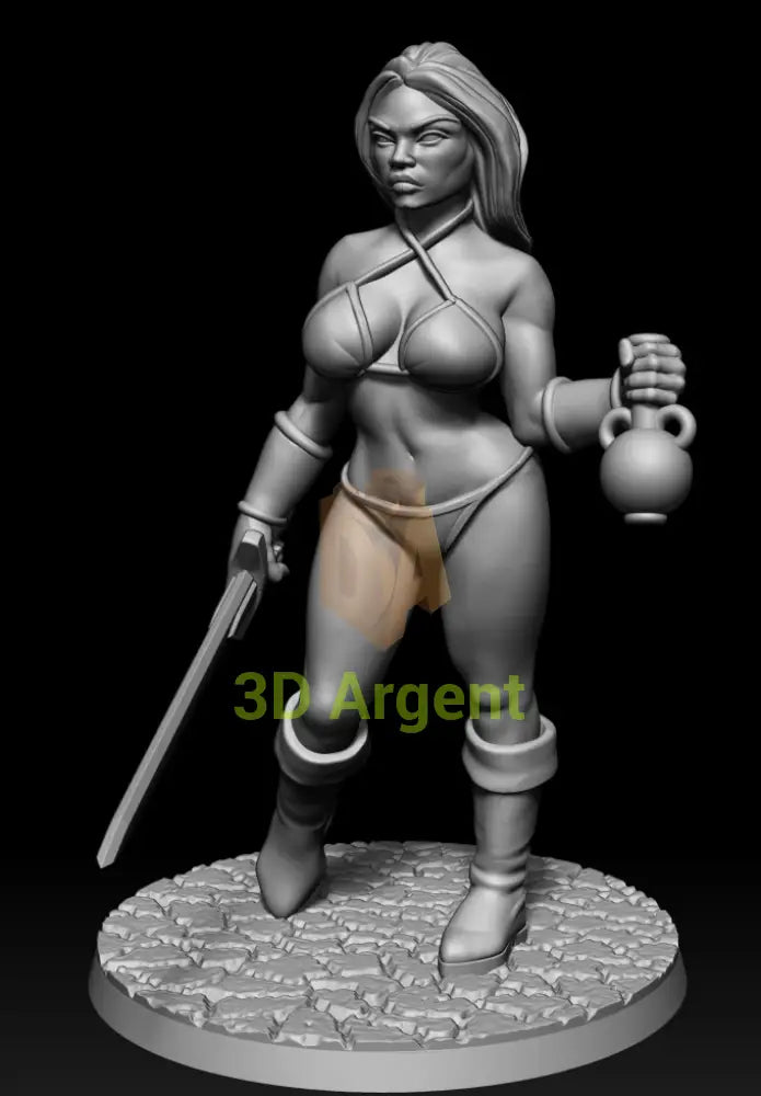 Tyris Flare Tribute – Golden Axe Style – 3D Printed Resin Miniature - Toys & Games:Wargames &