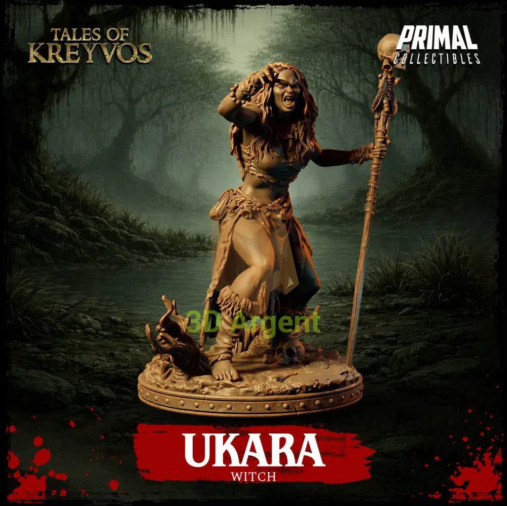 Ukara the Witch - Tales of Kreyvos - D&D Resin Miniature - Toys & Games:Wargames & Role-Playing:Role-Playing:Dungeons &