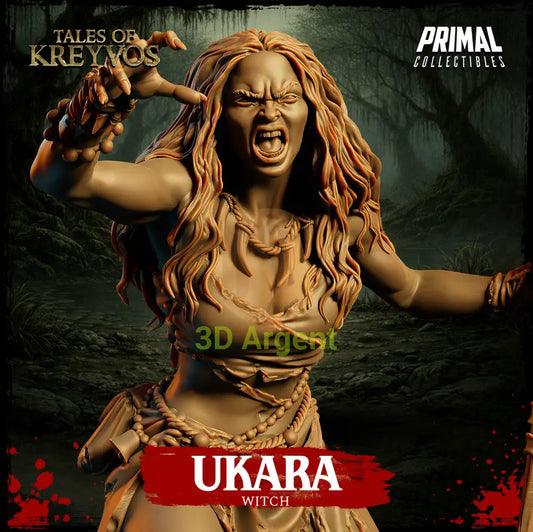 Ukara the Witch - Tales of Kreyvos - D&D Resin Miniature - Toys & Games:Wargames & Role-Playing:Role-Playing:Dungeons &