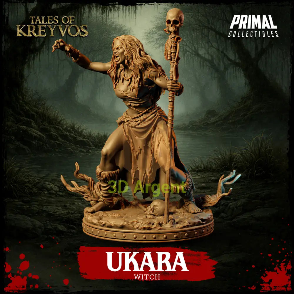 Ukara the Witch - Tales of Kreyvos - D&D Resin Miniature - Toys & Games:Wargames & Role-Playing:Role-Playing:Dungeons &