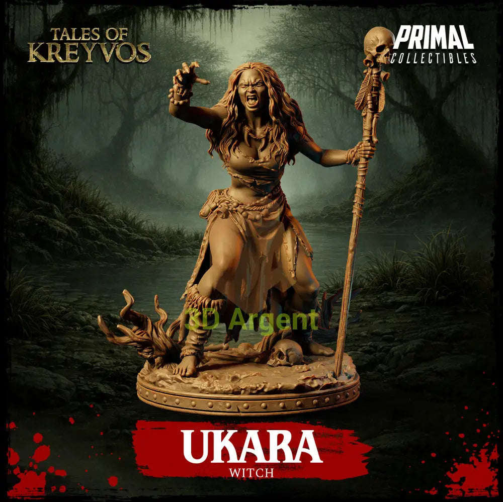 Ukara the Witch - Tales of Kreyvos - D&D Resin Miniature - Toys & Games:Wargames & Role-Playing:Role-Playing:Dungeons &