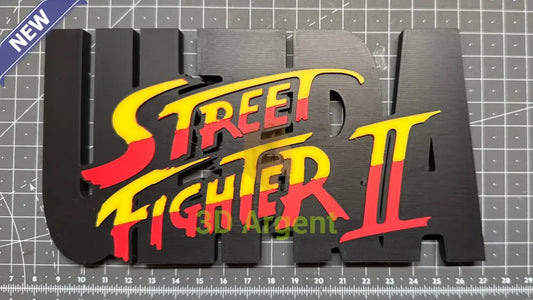 Ultra Street Fighter II 2 Logo Sign – 3D Printed Multi Colour Gaming Display Stand Video Games & Consoles:Video Game