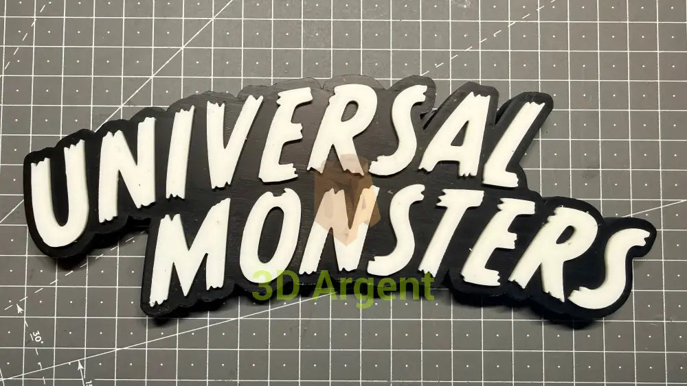 Universal Monsters Logo v2 Sign Stand 3D Printed Multi Colour Horror Display Decor - Video Games & Consoles:Video Game