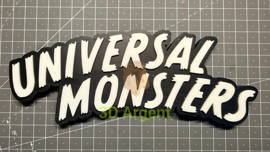 Universal Monsters Logo v2 Sign Stand 3D Printed Multi Colour Horror Display Decor - Video Games & Consoles:Video Game
