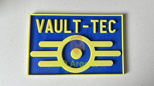 Vault Tec Fallout Inspired - 3D Printed Sign Stand Video Games & Consoles:Video Game Merchandise