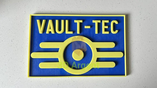 Vault Tec Fallout Inspired - 3D Printed Sign Stand Video Games & Consoles:Video Game Merchandise