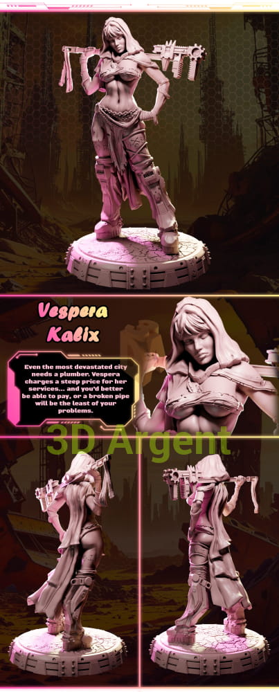 Vespera Kabix – Ladies of Nuke City – Gilmorestudio 3D Printed Resin Miniature