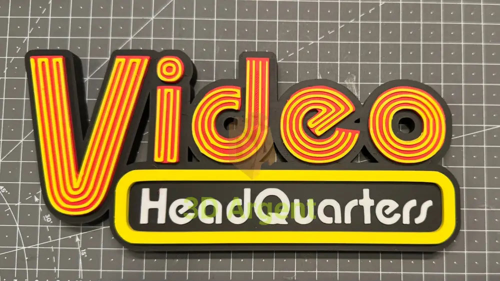 Video Headquarters Logo - 3D Printed Sign Stand Collectables:Science Fiction Collectables:Other Science Fiction Items