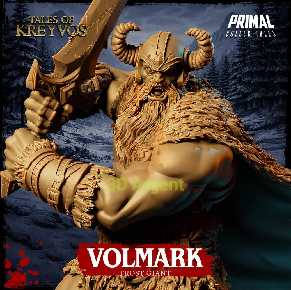 Volmark the Frost Giant - Tales of Kreyvos - D&D Resin Miniature - Toys & Games:Wargames &