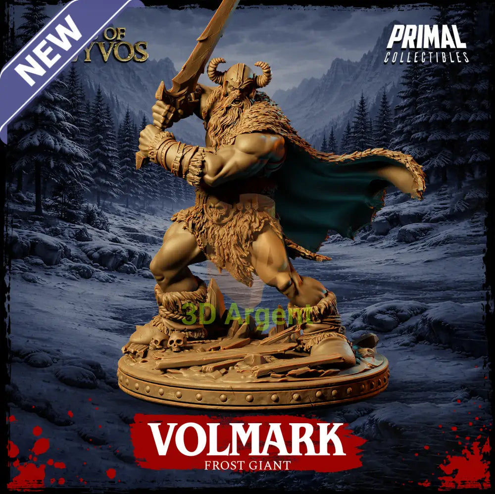 Volmark the Frost Giant - Tales of Kreyvos - D&D Resin Miniature - Toys & Games:Wargames &