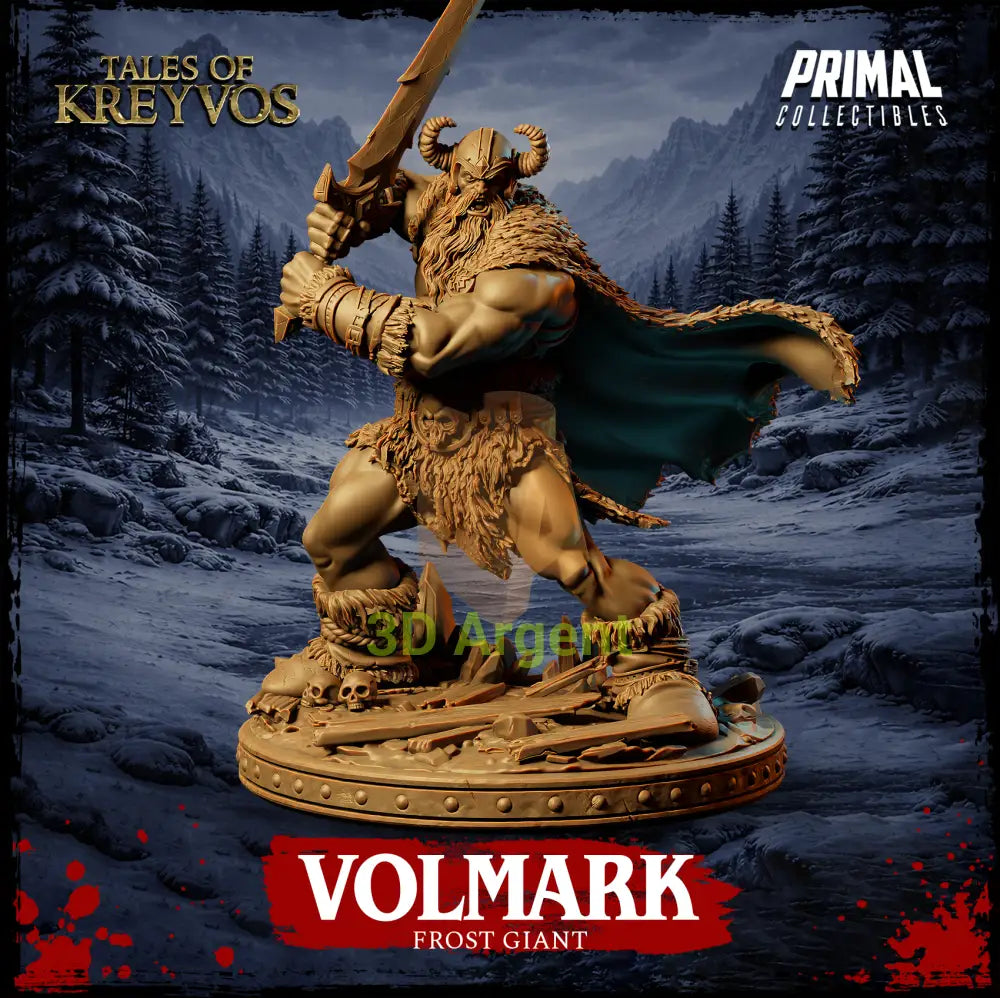Volmark the Frost Giant - Tales of Kreyvos - D&D Resin Miniature - Toys & Games:Wargames &