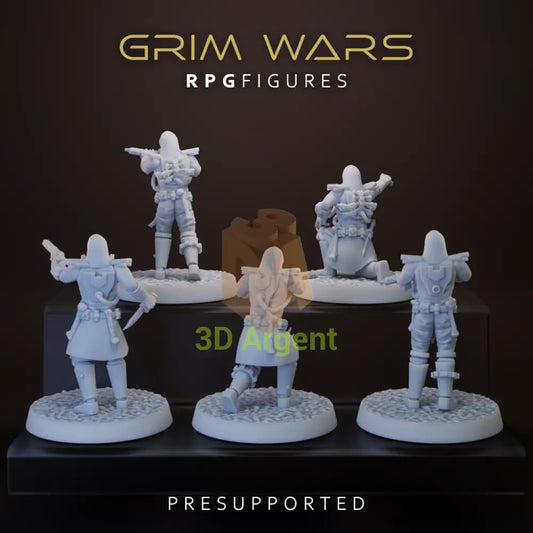 Vowed Sentinels 5x rear view - Star Wars Legion Scale 3D Printed Resin Miniatures