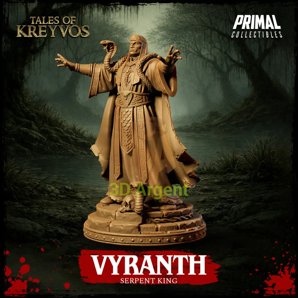 Vyranth the Serpent King - Tales of Kreyvos - D&D Miniature - Toys & Games:Wargames &
