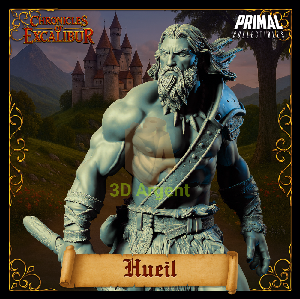 Warrior - Hueil - Fantasy compatible D&D DragonLance Miniatures Primal