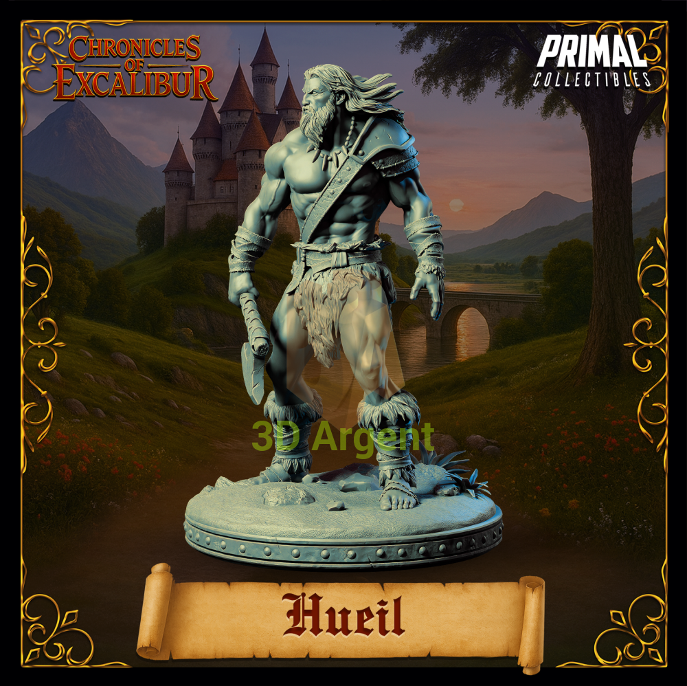 Warrior - Hueil - Fantasy compatible D&D DragonLance Miniatures Primal