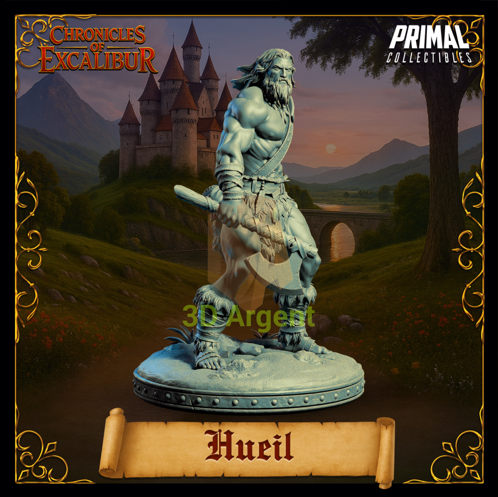 Warrior - Hueil - Fantasy compatible D&D DragonLance Miniatures Primal