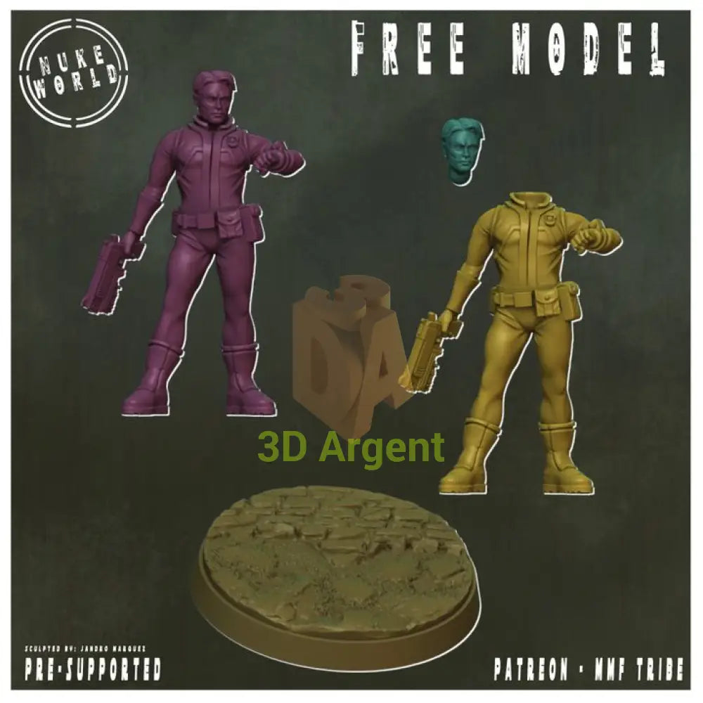 Wasteland Tourist Nuke world - tabletop wasteland Post-Apocalyptic sci-fi Miniature 3d printed resin Toys &