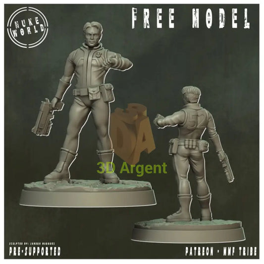 Wasteland Tourist Nuke world - tabletop wasteland Post-Apocalyptic sci-fi Miniature 3d printed resin Toys &