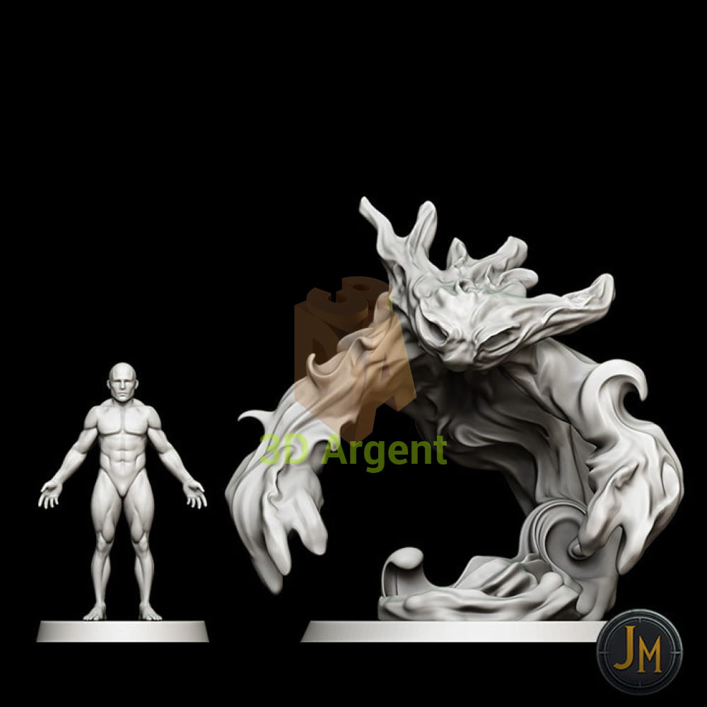 Water Elemental - Dungeons and Dragons (D&D) DragonLance Frostgrave Fantasy 3D Printed Resin Miniatures Toys &