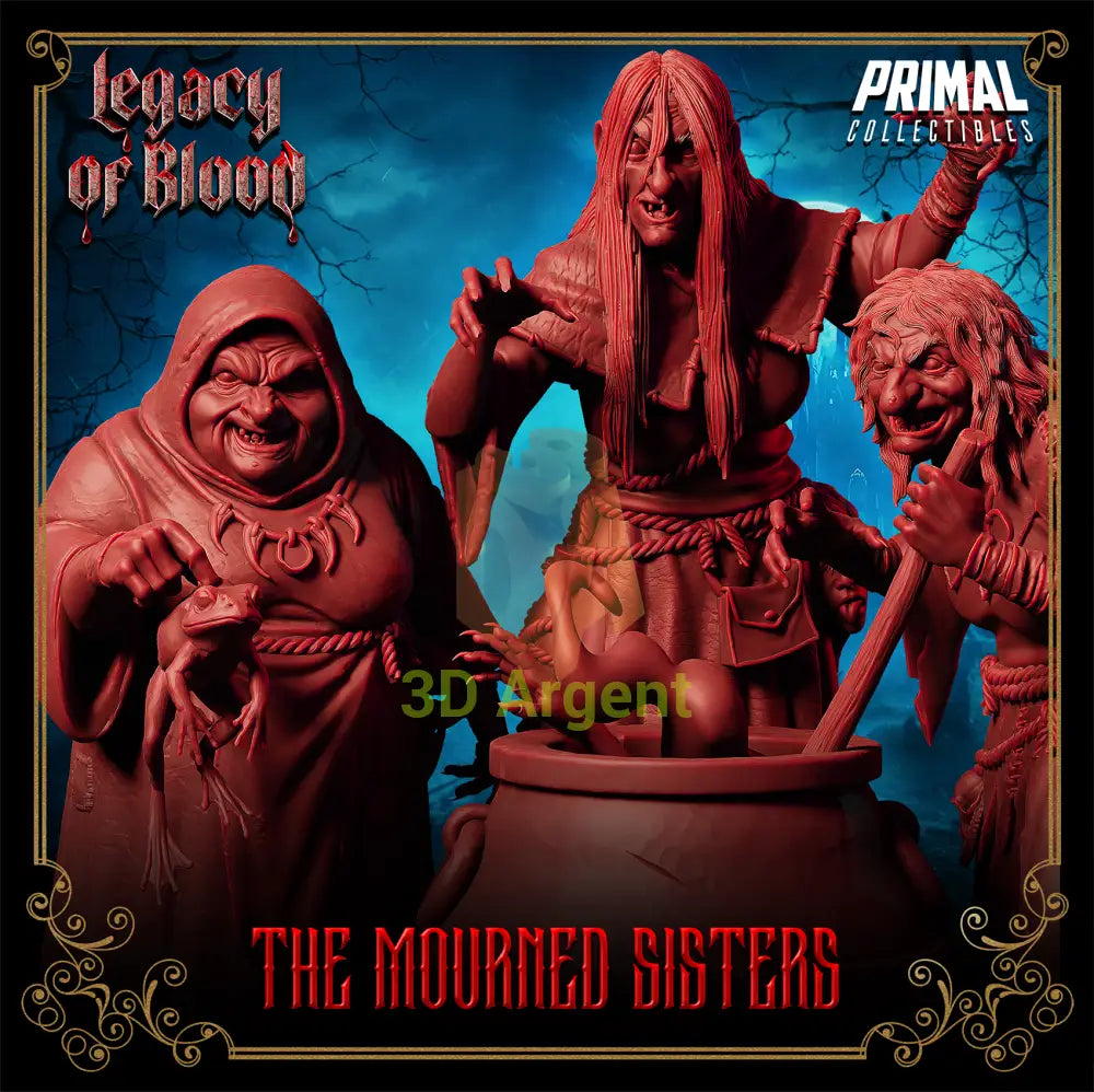 Witches - The Mourned Sisters Fantasy compatible D&D DragonLance Miniatures Primal Toys & Games:Wargames &