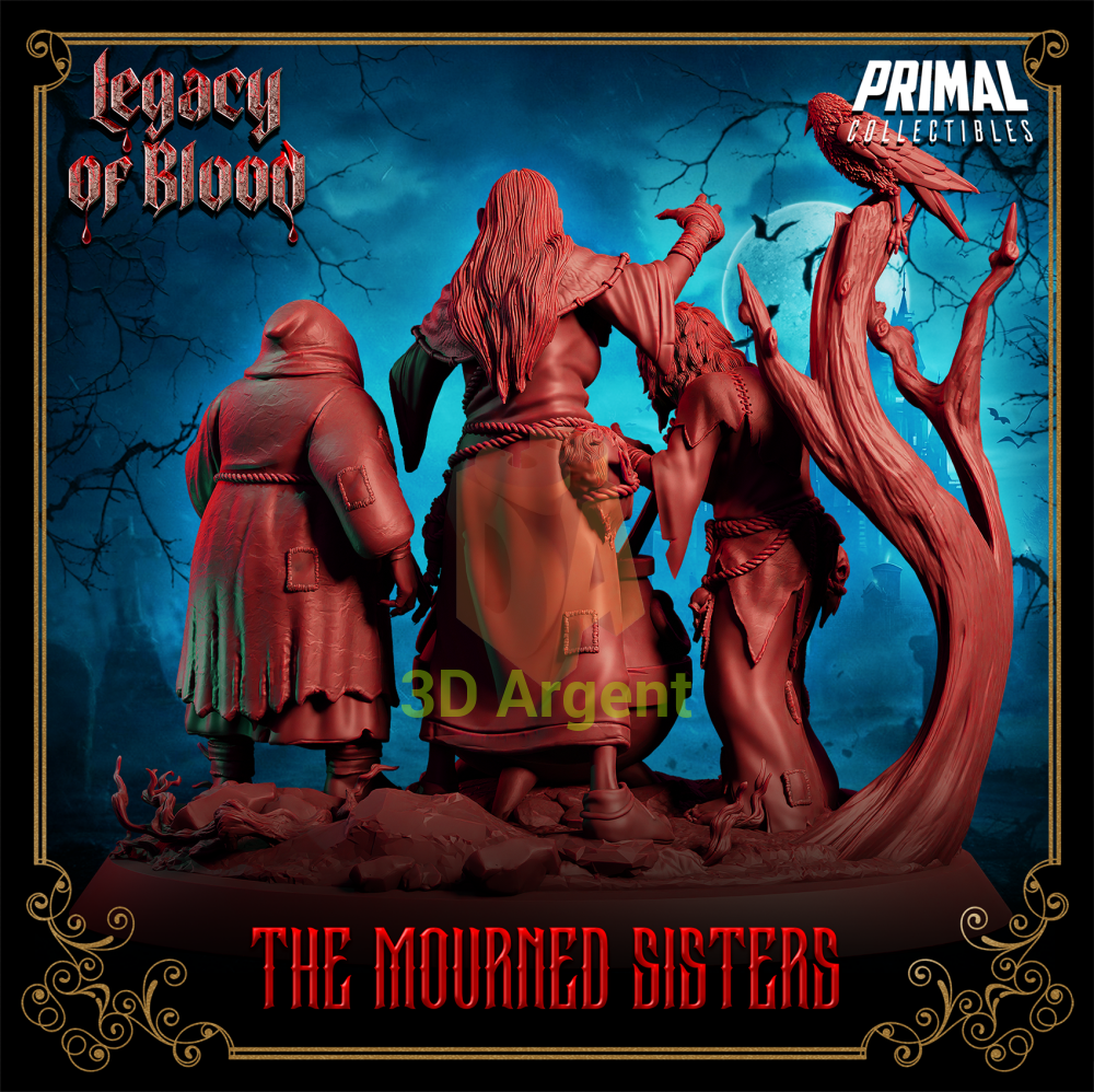 Witches - The Mourned Sisters Fantasy compatible D&D DragonLance Miniatures Primal Toys & Games:Wargames &