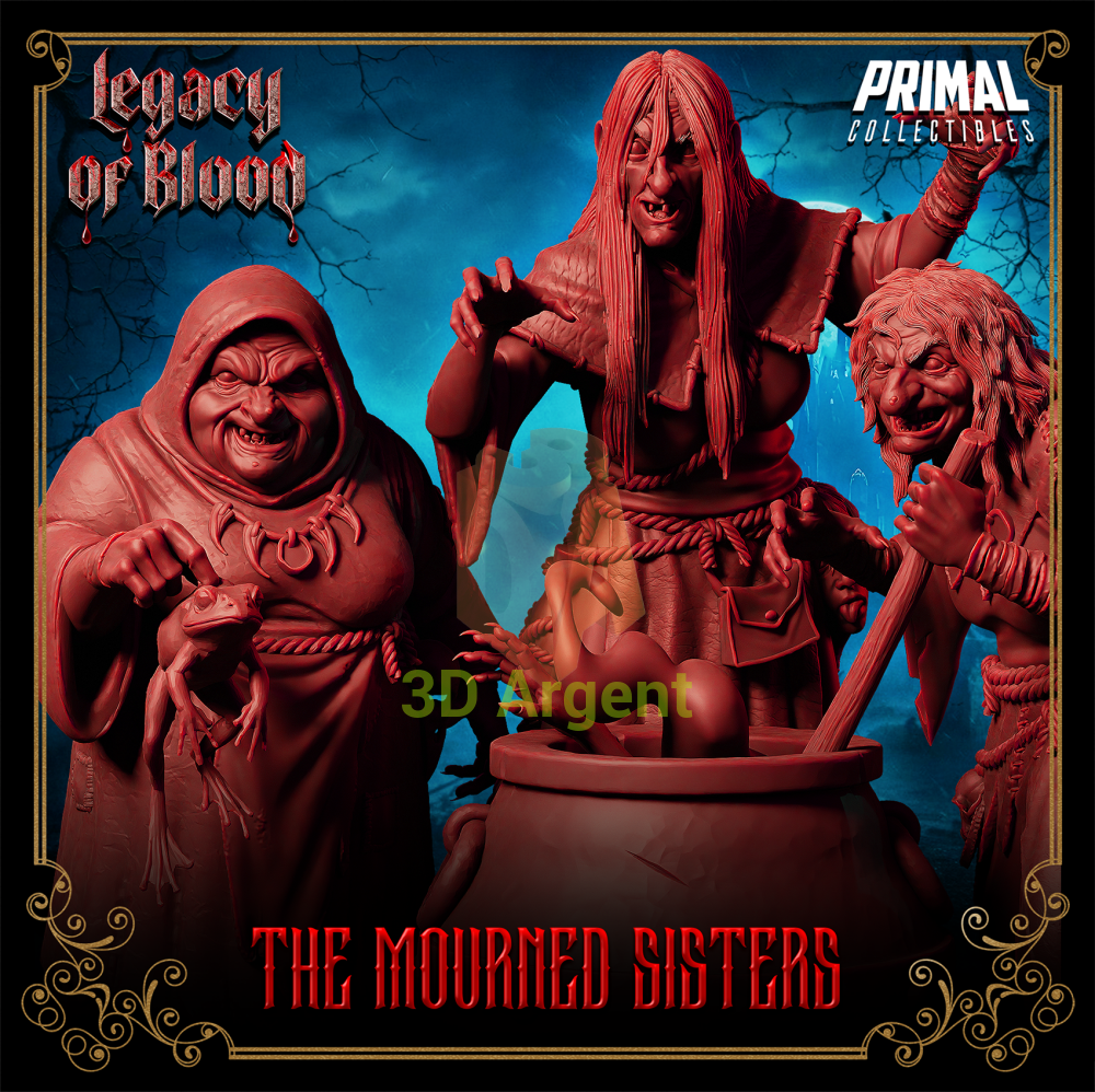 Witches - The Mourned Sisters Fantasy compatible D&D DragonLance Miniatures Primal Toys & Games:Wargames &