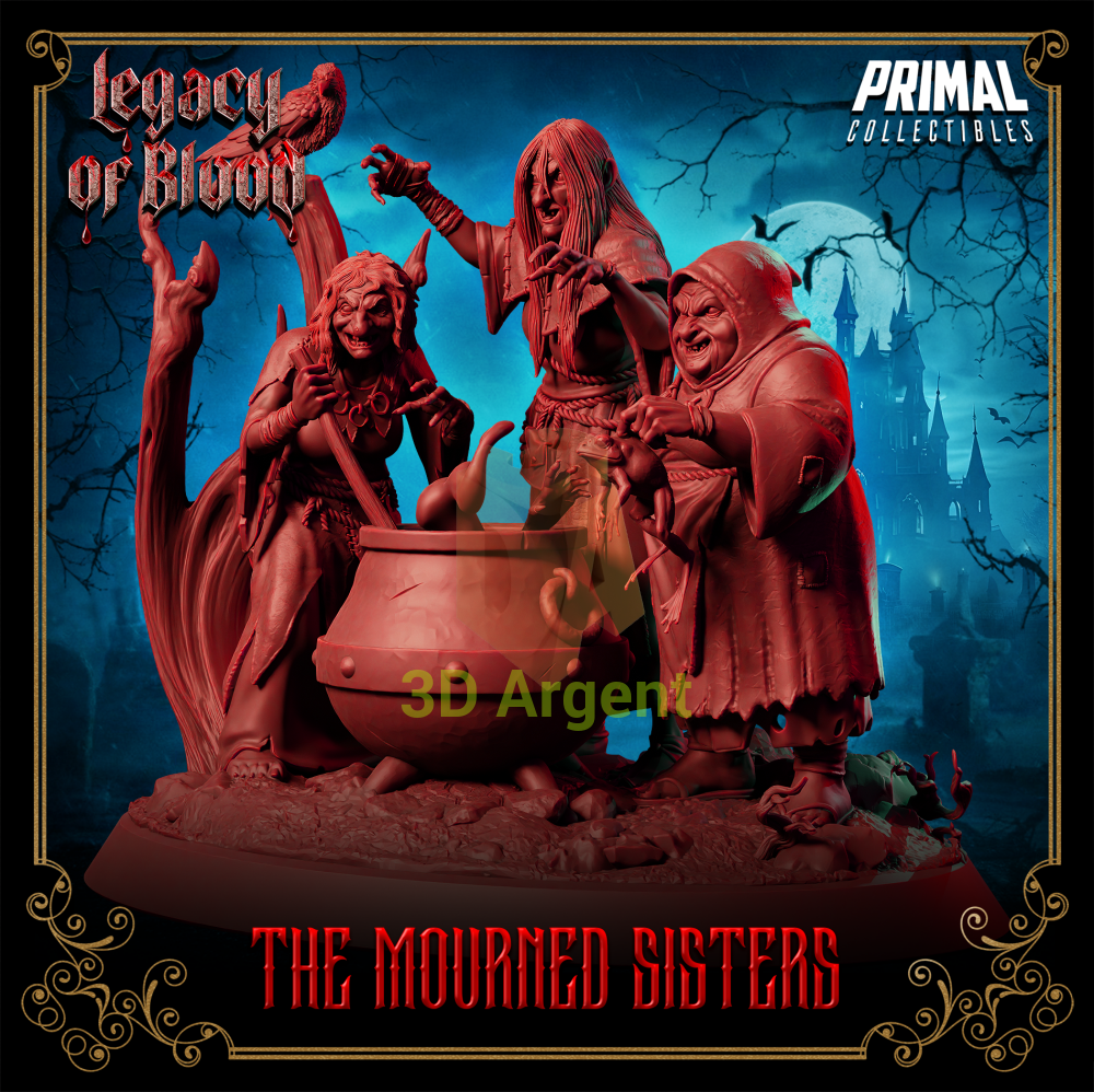 Witches - The Mourned Sisters Fantasy compatible D&D DragonLance Miniatures Primal Toys & Games:Wargames &