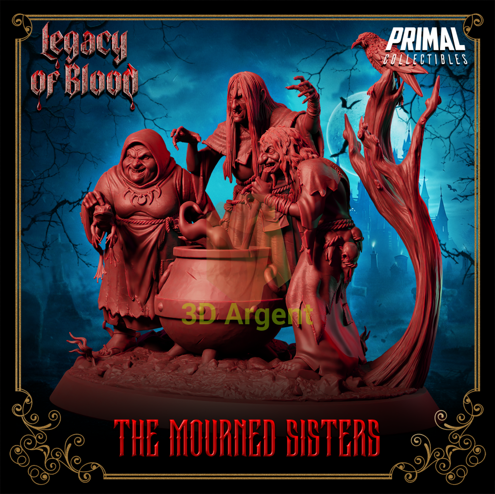 Witches - The Mourned Sisters Fantasy compatible D&D DragonLance Miniatures Primal Toys & Games:Wargames &